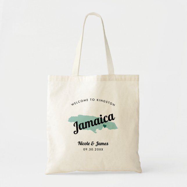 Any Color Jamaica Destination Wedding Welcome Bag, Tote Bag (Front)