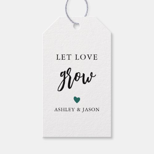 Any Color Let Love Grow Plant Gift Tag Wedding Gift Tags