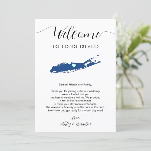 Any Color Long Island Wedding Welcome Itinerary