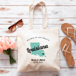 Any Color Louisiana Map Wedding Welcome Bag, Tote Bag<br><div class="desc">Wedding weekend welcome gift bag for out of town guests to your wedding, featuring image of Louisiana. You may edit the colors for any part of this design, as well as move the heart to the location of your wedding. To change colors, click personalize and then "edit using the design...</div>