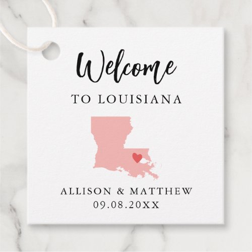 Any Color Louisiana Wedding Welcome Bag Favor Tags