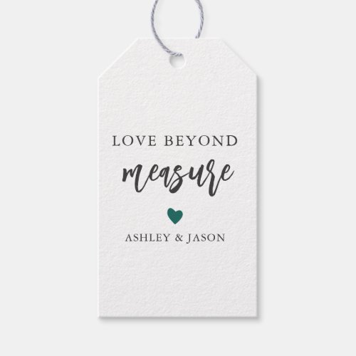Any Color Love Beyond Measure Gift Tag Wedding Gift Tags
