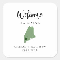 Any Color Maine Wedding Welcome Bag or Box
