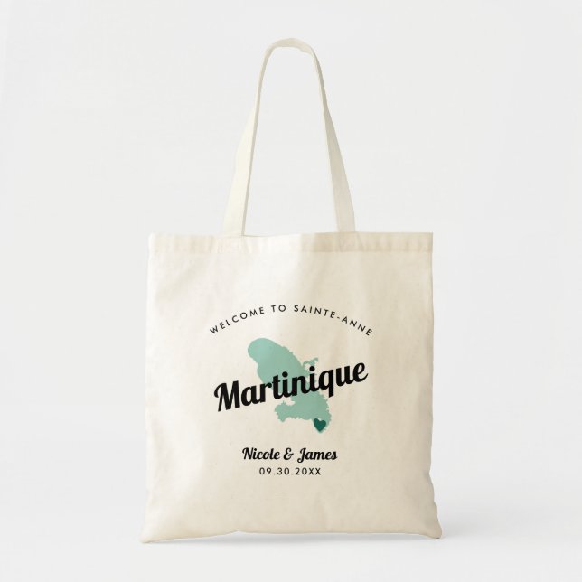 Any Color Martinique Wedding Welcome Bag, Tote Bag (Front)