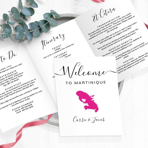Any Color Martinique Wedding Welcome Itinerary Tri_Fold Program