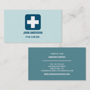 Any Color Medical Symbol, EMT, Paramedic Business Card