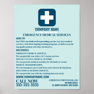 Any Color Medical Symbol, EMT, Paramedic Poster