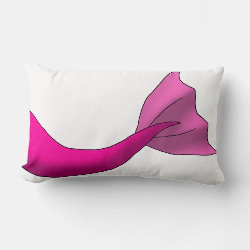 Any Color Mermaid Tail w White Background Lumbar Pillow