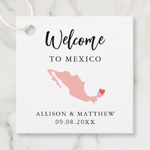 Any Color Mexico Wedding Welcome Bag Favor Tags