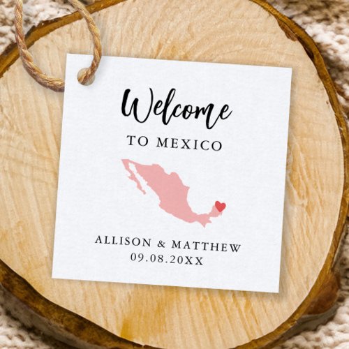 Any Color Mexico Wedding Welcome Bag Favor Tags