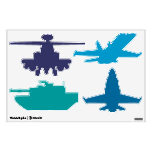 Any color Military Airplane Tank Helicopter Wall Sticker