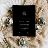 Any Color Minimalist Disco Ball Black | Wedding