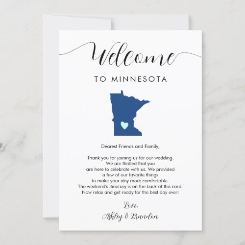 Any Color Minnesota Wedding Welcome Itinerary