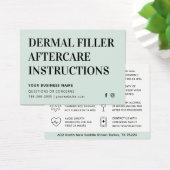 Any Color Mint Dermal Filler Botox Aftercare Card (Desk)