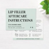 Any Color Mint Lip Filler Botox Aftercare Card (Desk)