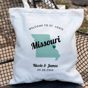 Any Color Missouri Map Wedding Welcome Bag, Tote Bag