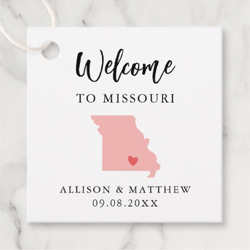 Any Color Missouri Wedding Welcome Bag Favor Tags