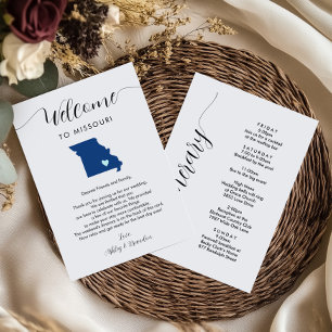 Any Color Missouri Wedding Welcome Itinerary