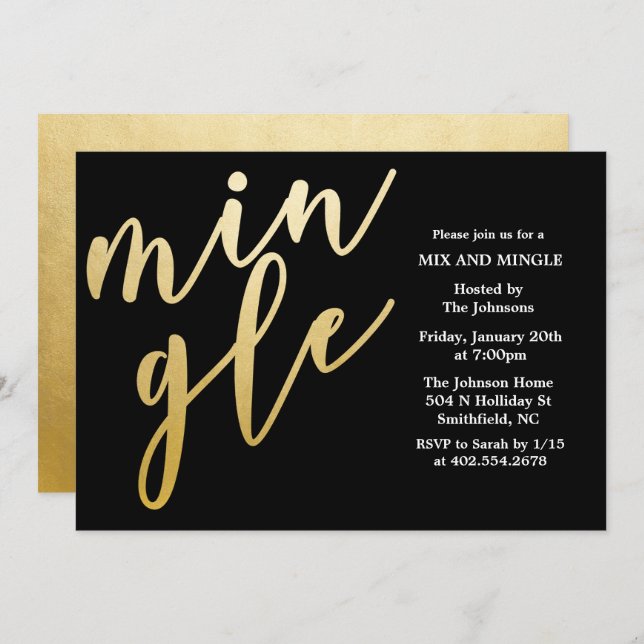 ANY COLOR - Mix and Mingle Holiday Invitation (Front/Back)