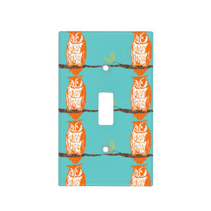 Any Color Modern Cute Owl Pattern Light Switch Cover
