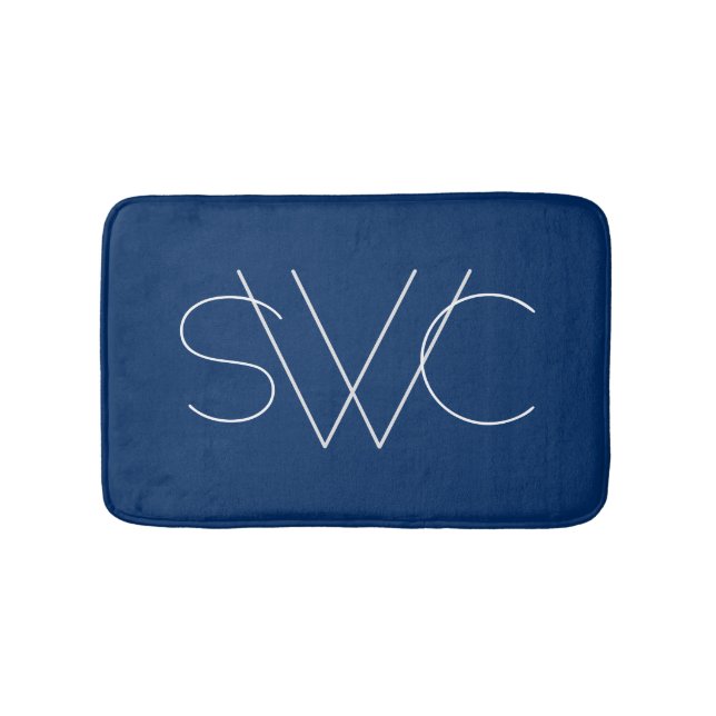 Any Color - Modern Monogram Bath Mat (Front)