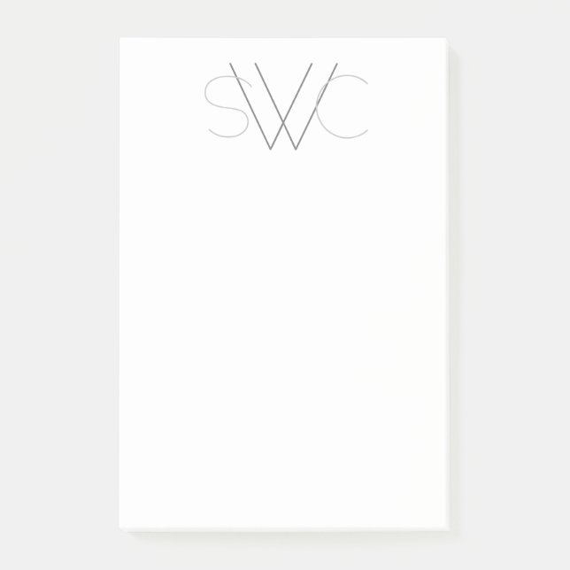 Any Color - Modern Monogram Notepad (Front)