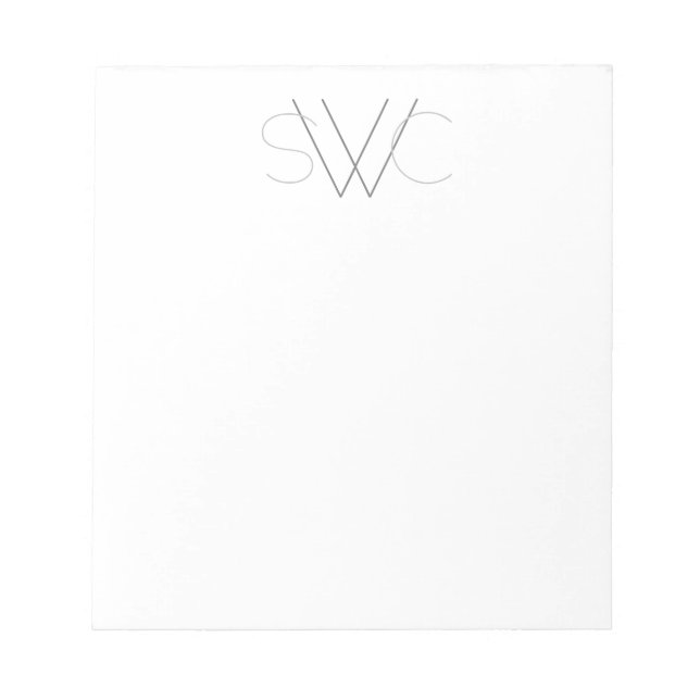 Any Color - Modern Monogram Notepad (Front)