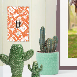 Any Color Modern Stylized Retro Telephone Pattern Light Switch Cover