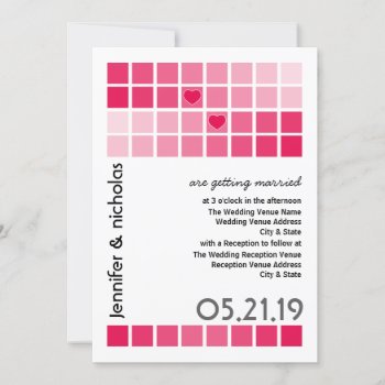 Any Color Modern Typography Wedding Invitation by Truly_Uniquely at Zazzle