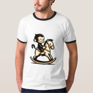 Any Color Monkey On Rocking Horse T-Shirt