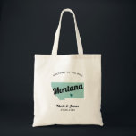 Any Color Montana Map Wedding Welcome Bag, Tote Bag<br><div class="desc">Wedding weekend welcome gift bag for out of town guests to your wedding, featuring image of Montana. You may edit the colors for any part of this design, as well as move the heart to the location of your wedding. To change colors, click personalize and then "edit using the design...</div>