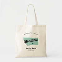 Any Color Montana Map Wedding Welcome Bag,