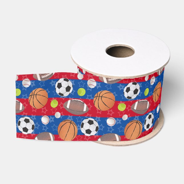 Any Color – Multi Ball Sports  Grosgrain Ribbon (Spool)