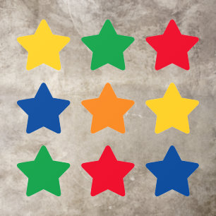 Any color multi colored star classroom line marker floor decals
