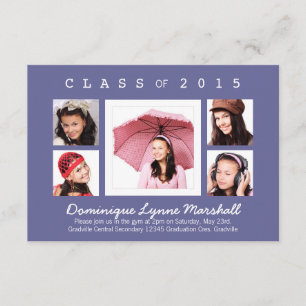 Any Color Multi Photo Graduation Invitation