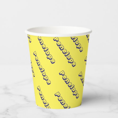 Any Color Name Collage Custom Script Repeating Paper Cups