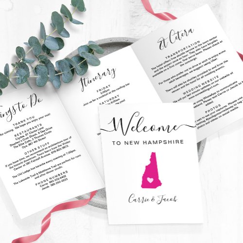 Any Color New Hampshire Wedding Welcome Itinerary Tri_Fold Program