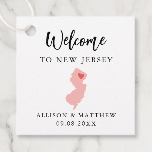 Any Color New Jersey Wedding Welcome Bag Favor Tags