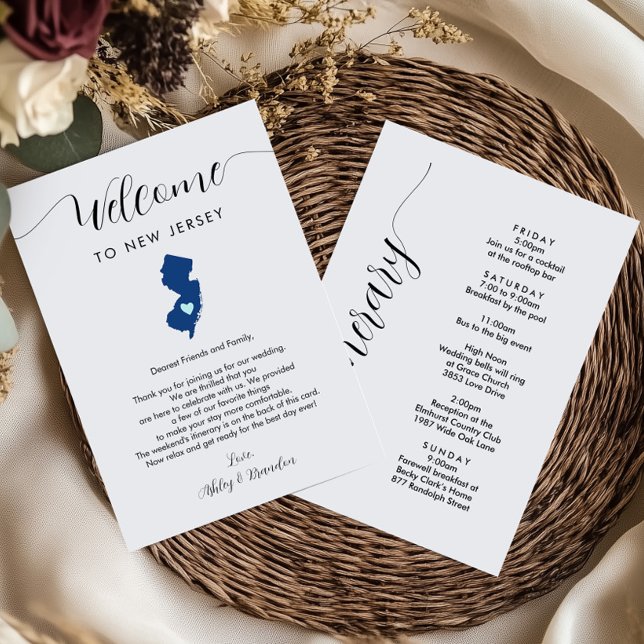 Any Color New Jersey Wedding Welcome Itinerary (Creator Uploaded)