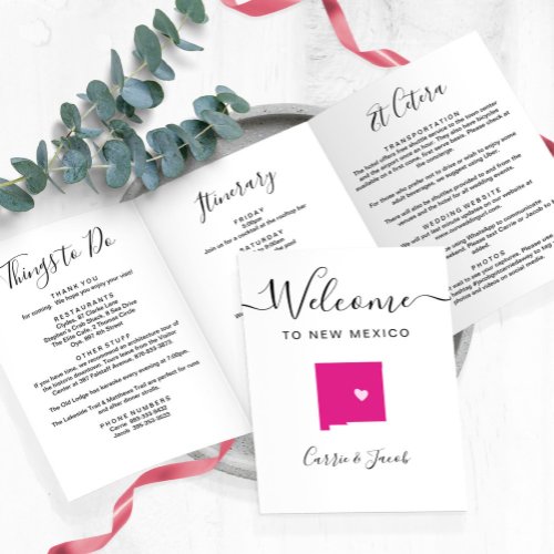 Any Color New Mexico Wedding Welcome Itinerary Tri_Fold Program