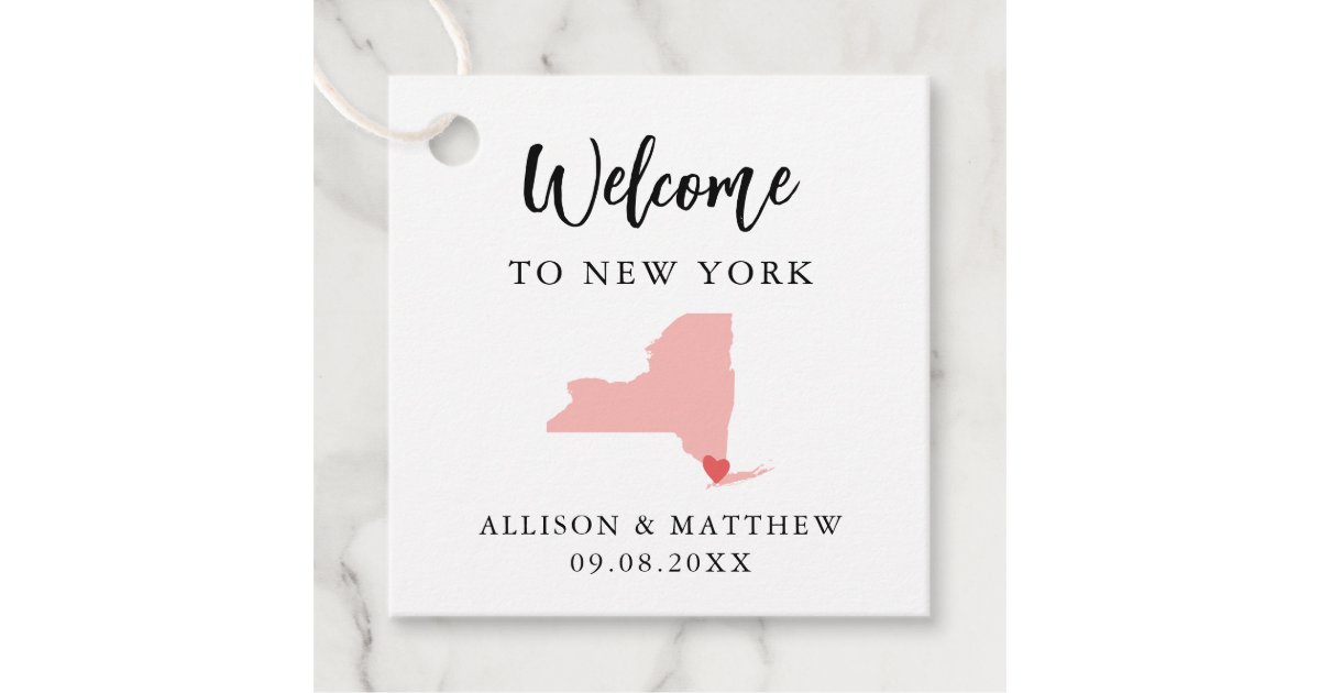 Any Color New York Wedding Welcome Bag Favor Tags