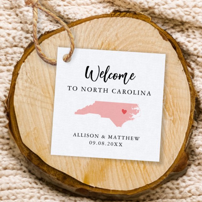 Any Color North Carolina Wedding Welcome Bag Favor Tags (Creator Uploaded)