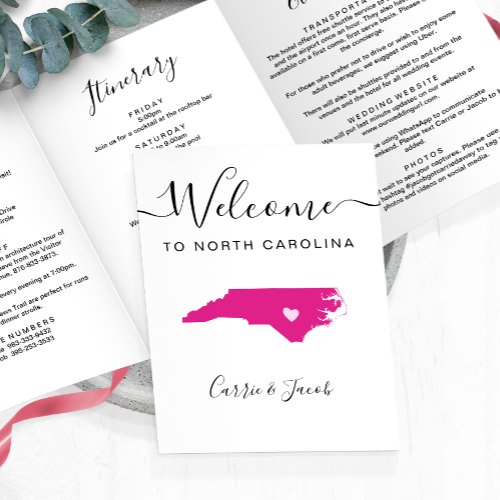 Any Color North Carolina Wedding Welcome Itinerary Tri_Fold Program