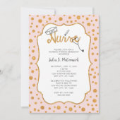 ANY COLOR Nurse graduation pinning + faux gold Invitation (Front)