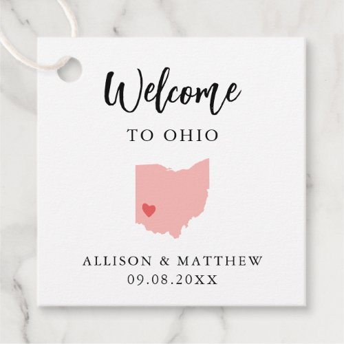 Any Color Ohio Wedding Welcome Bag Favor Tags