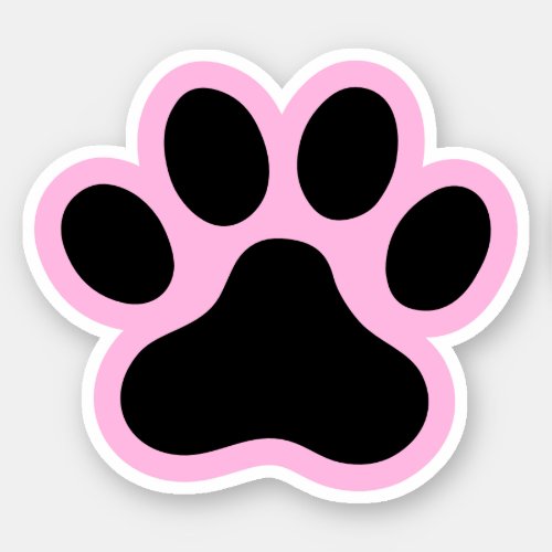 Any color or pink and black paw print sticker