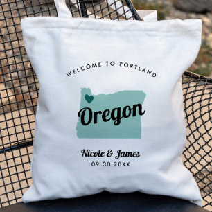 Any Color Oregon Map Wedding Welcome Bag Tote,
