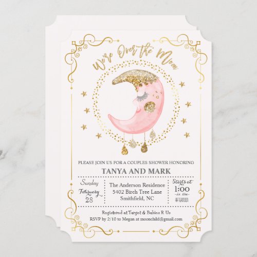 ANY COLOR _ Over the Moon Baby Shower Invitation