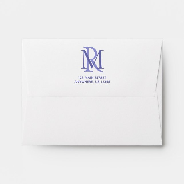 Any Color Overlapping Initials Monogram Envelopes (Back (Top Flap))