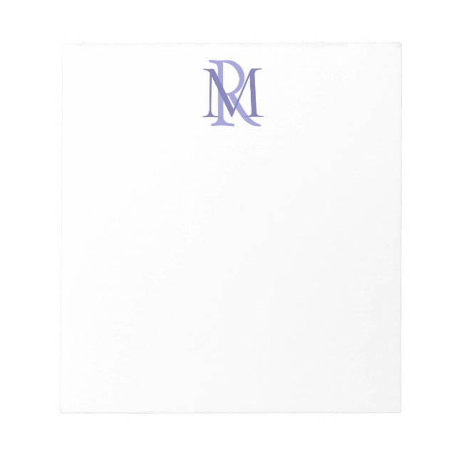 Any Color Overlapping Initials Monogram Notepad (Front)